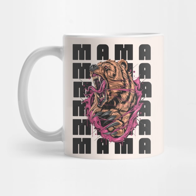 Mama Grizzly Bear Graphic Art Illustration by AddiBettDesigns